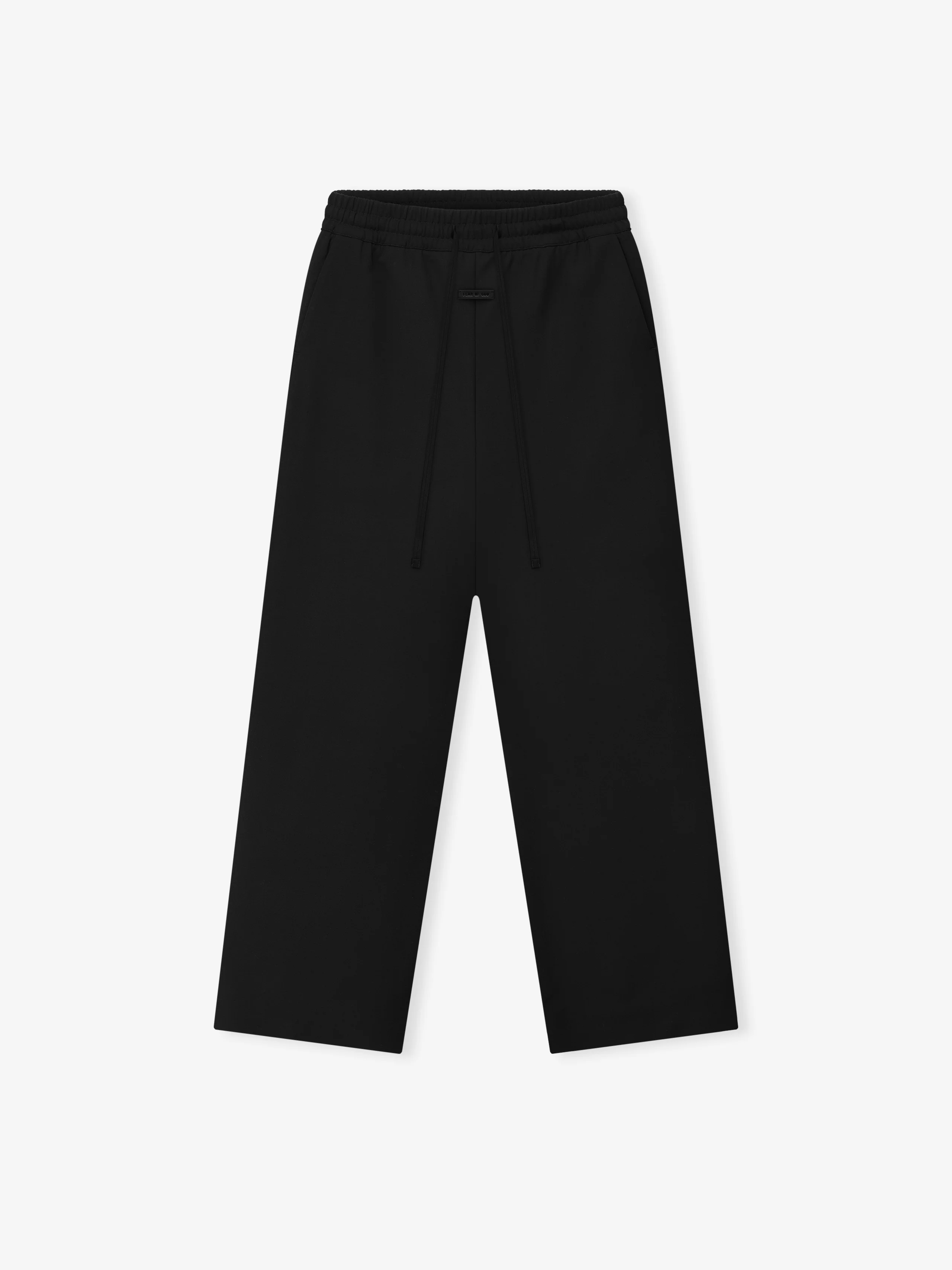 Double Weave Wool Wide Leg Drawstring Pants