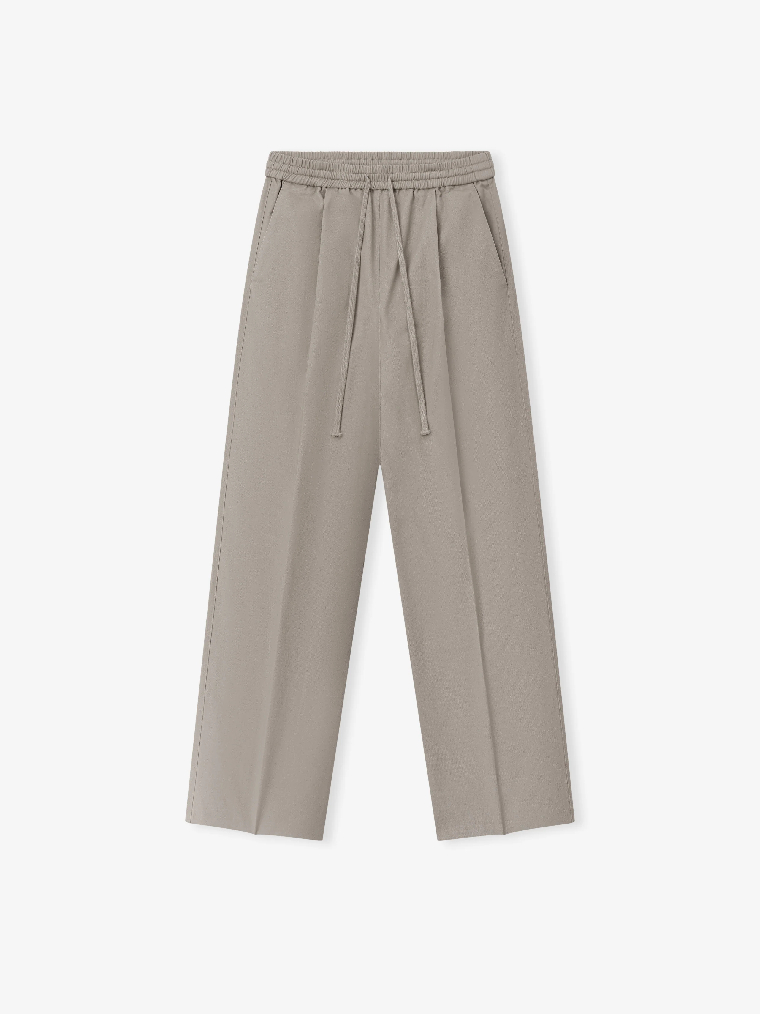 Silk Blend Pleat Front Drawstring Pant
